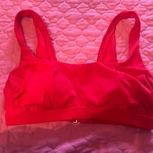 Red swim suit top